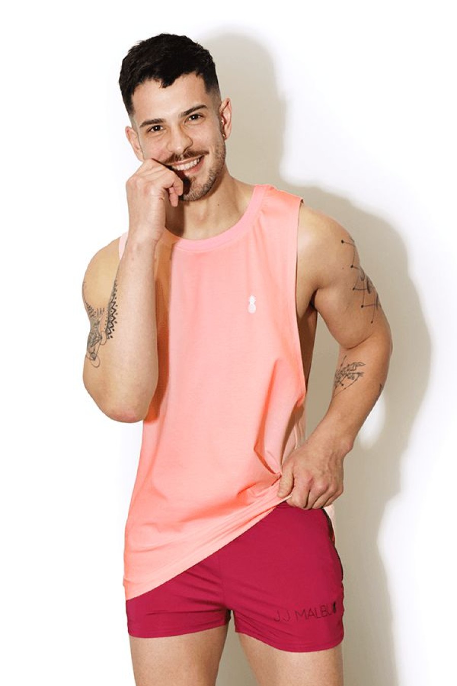 Tops * | Bad Boy Tank Top Pink Best Sellers