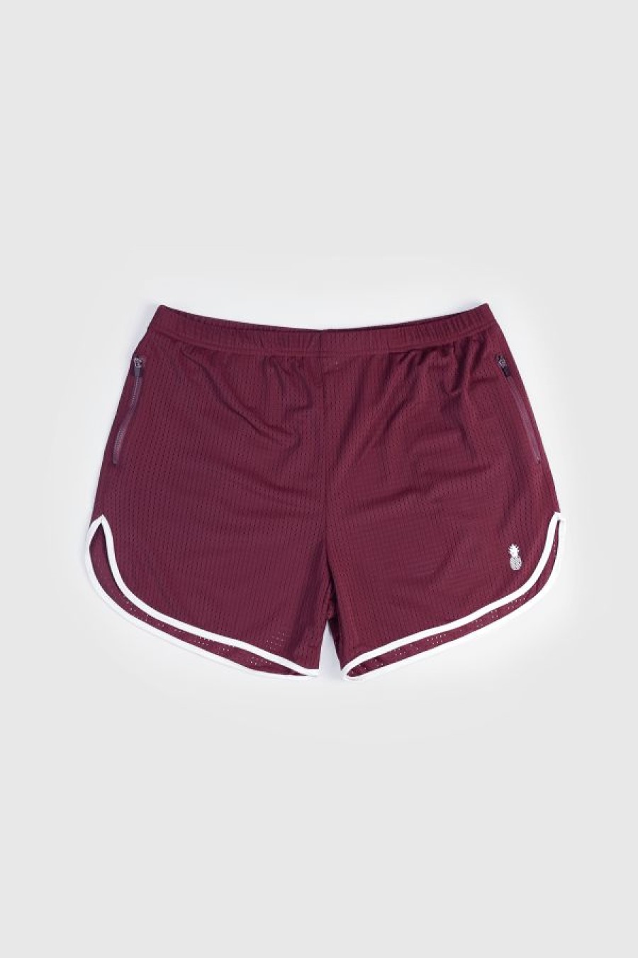 Bottoms * | Work It Out Perforated Short Shorts Maroon Cheap