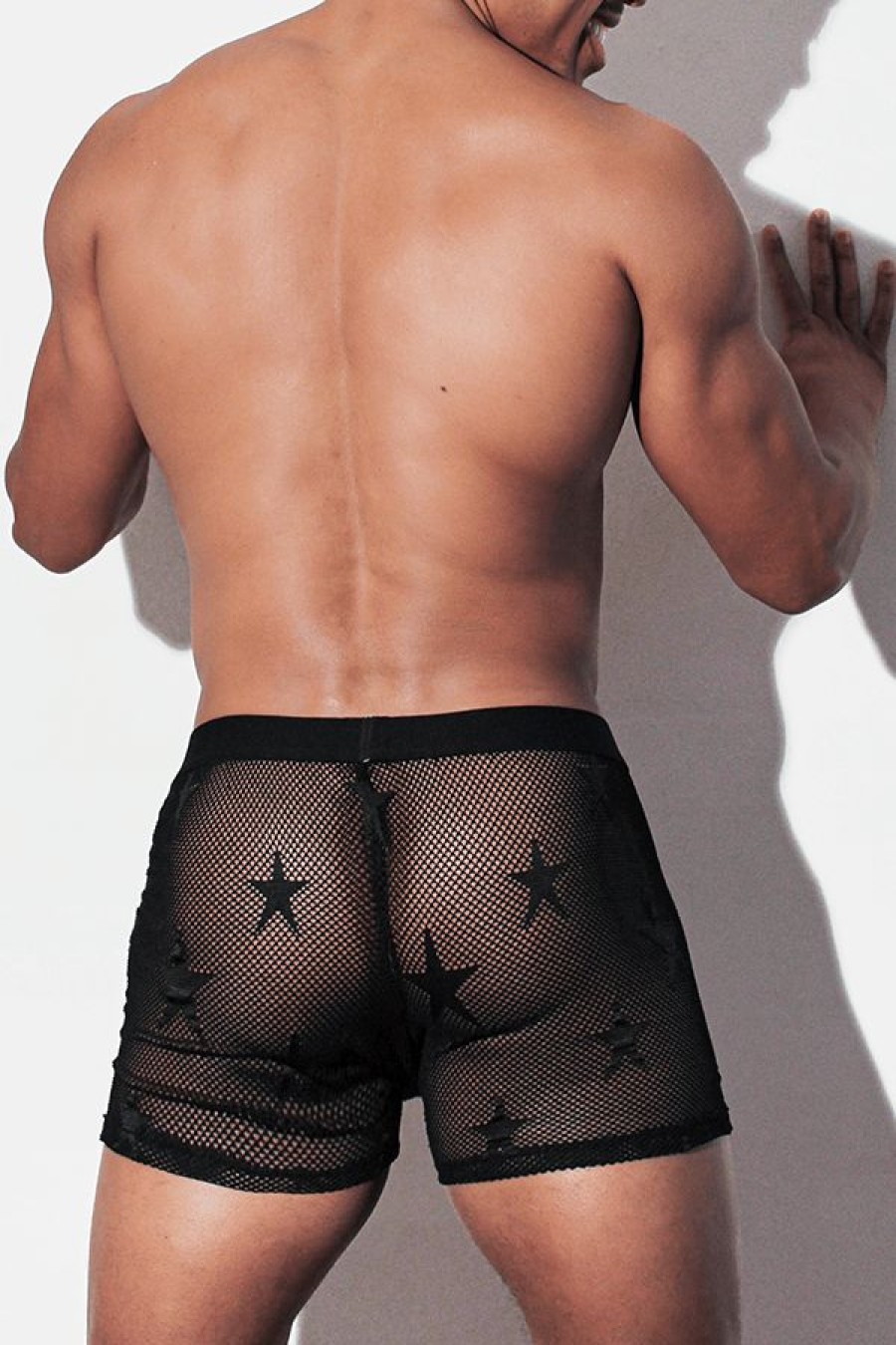 Bottoms * | Astro See Through Mesh Boxer Briefs Clearance Sale Black