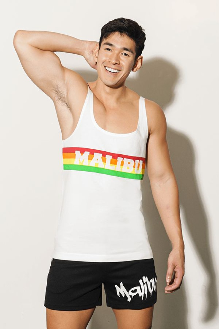 Tops * | Malibu Gradient Wide-Cut Tank Top Multicolor Lower Prices Red