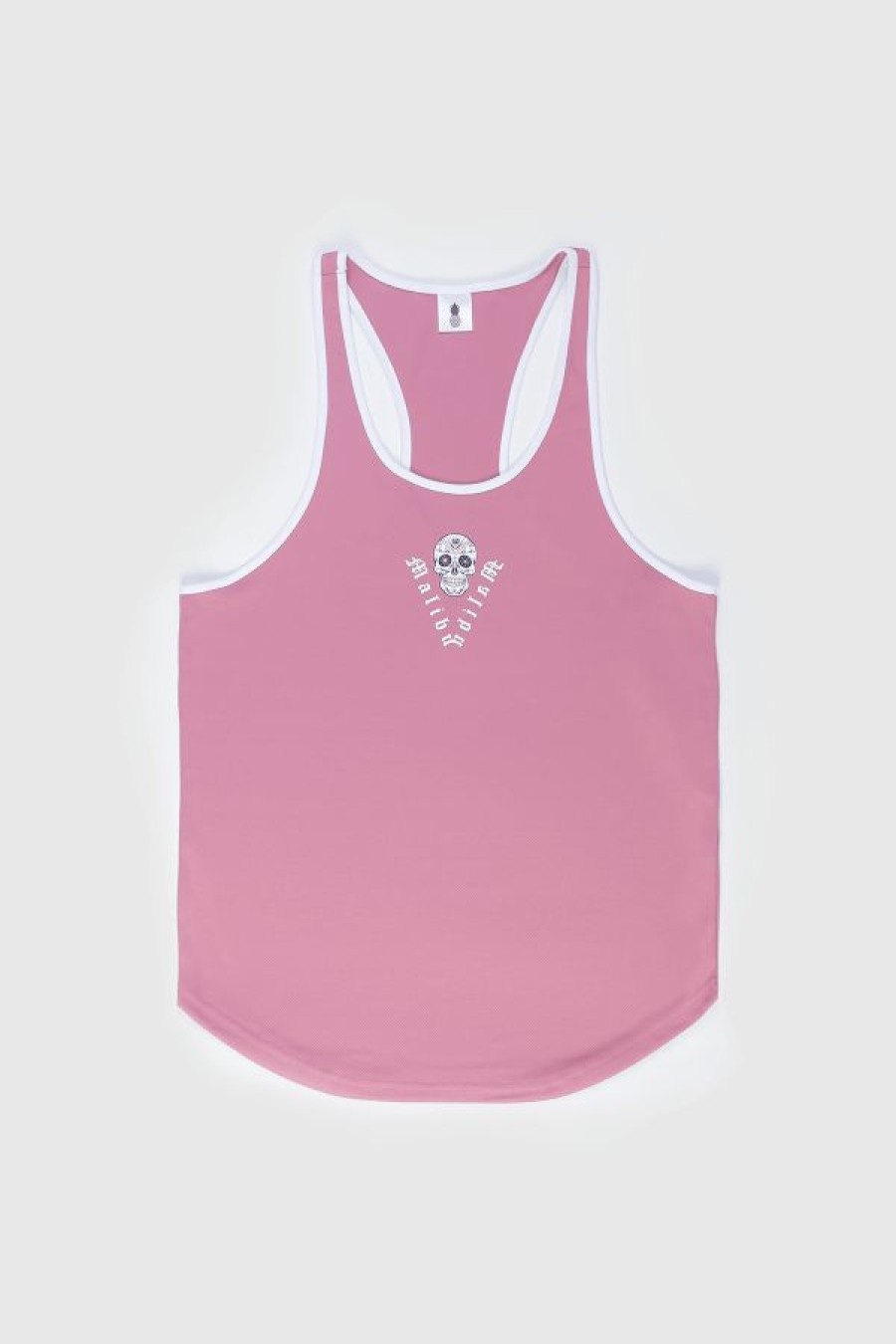 Tops * | Chaos Dri Fit White Trim Tank Top W/ Skull Design Opening Sales Pink