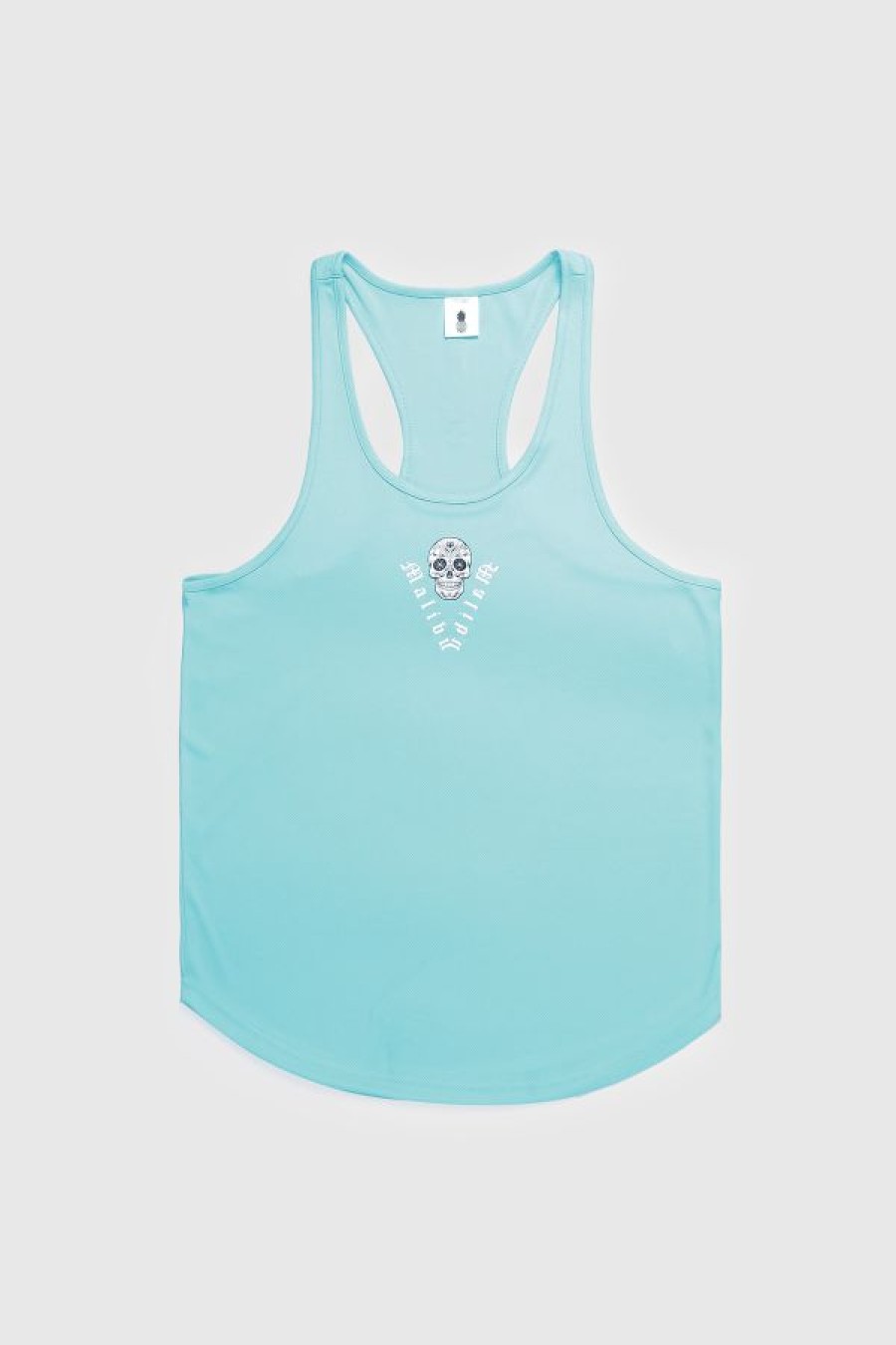 Tops * | Chaos Dri Fit Tank Top Aqua W/ Skull Design Discount Online Blue