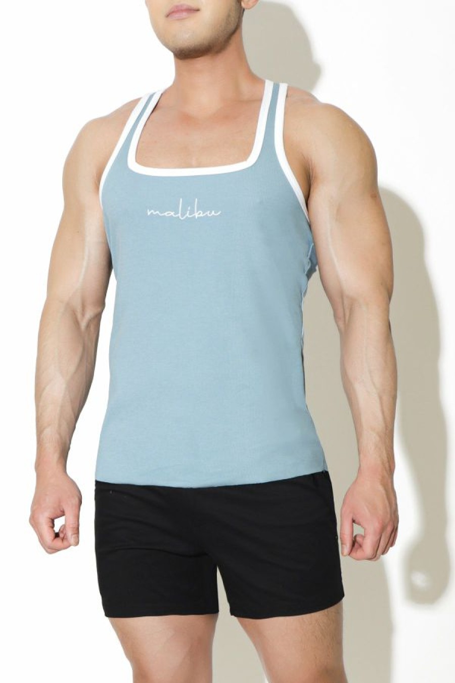 Tops * | Perfect For You Square Cut Tank Blue Lower Prices