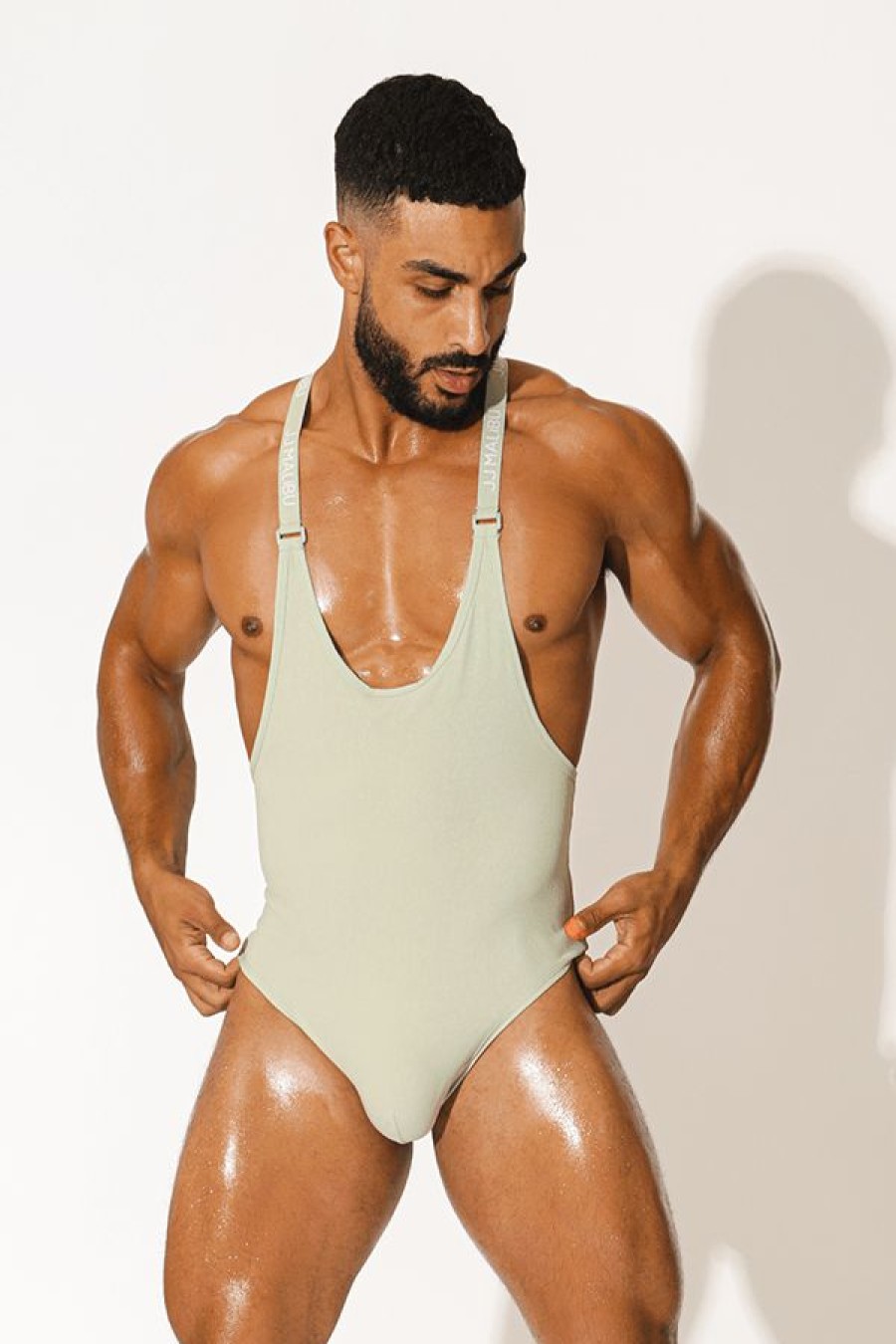 Tops * | Wrestle Me Bodysuit Pale Green Official