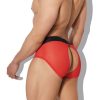 Bottoms * | Good Boy Mesh Briefs With Rear Cutout Red Sale