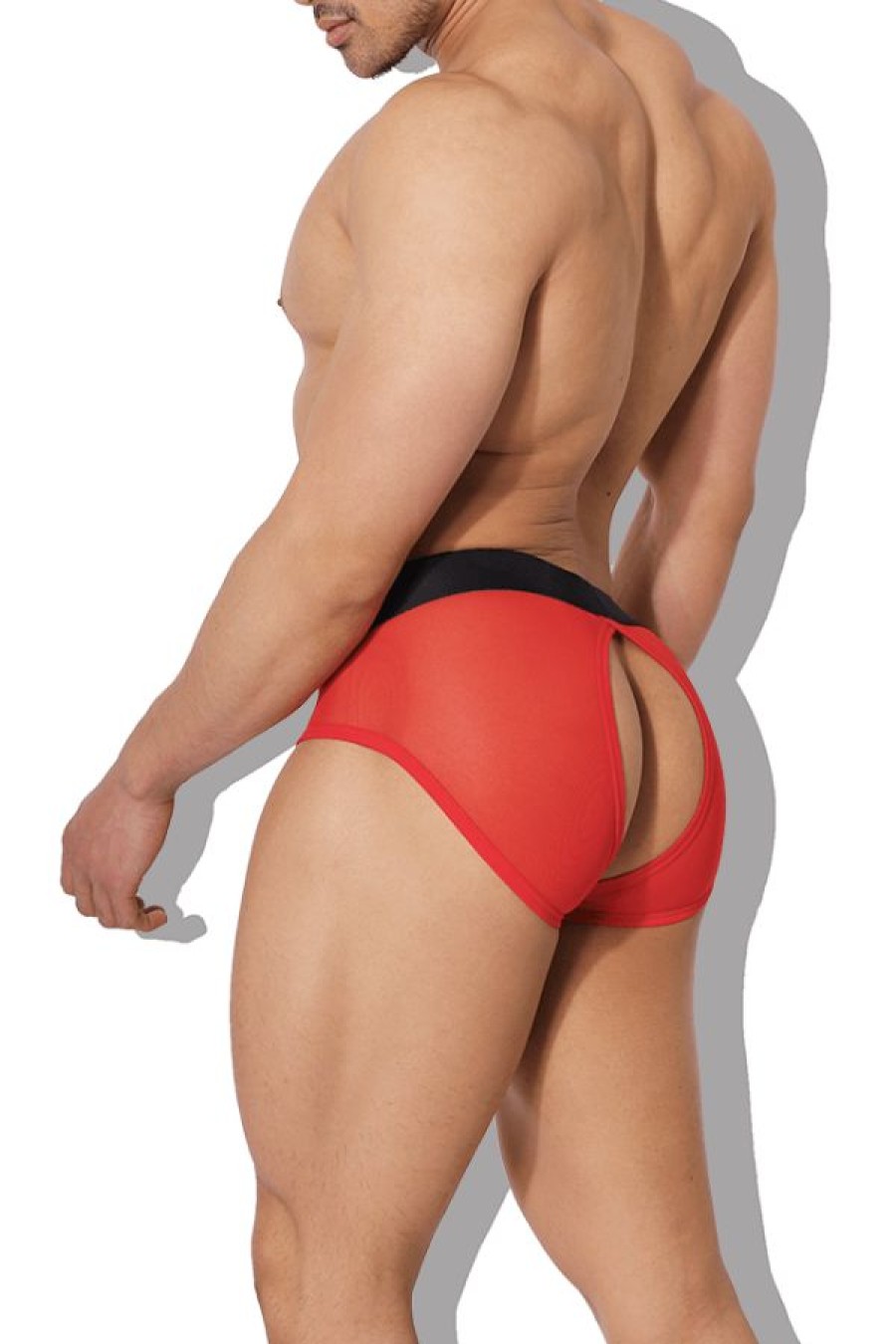 Bottoms * | Good Boy Mesh Briefs With Rear Cutout Red Sale