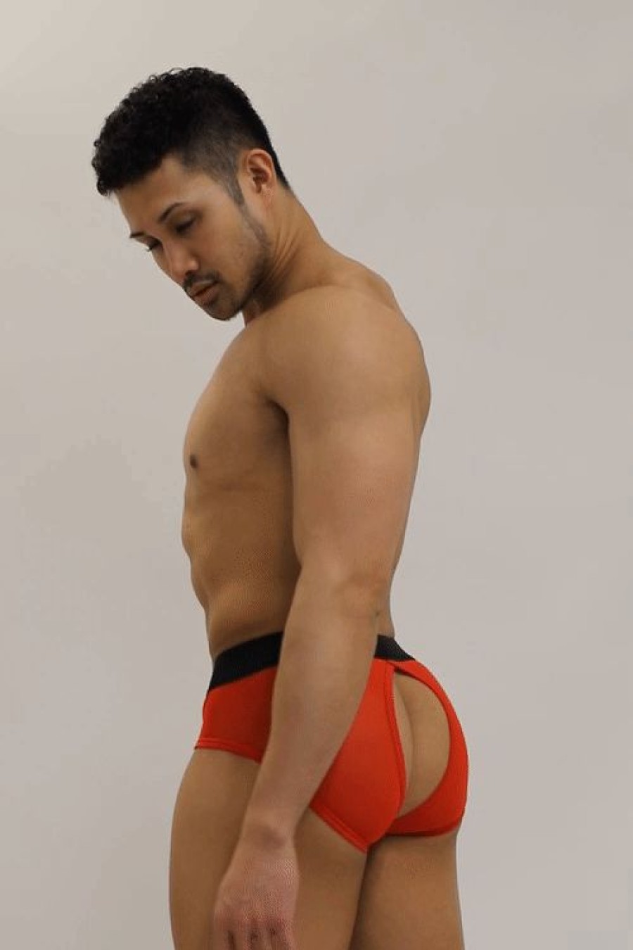 Bottoms * | Good Boy Mesh Briefs With Rear Cutout Red Sale