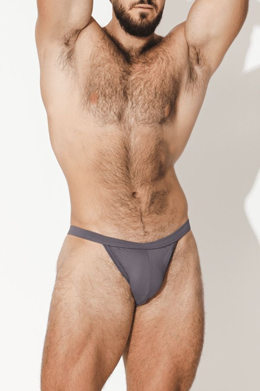 Bottoms * | Play Swim Briefs With Rear Mesh Window Dark Fashionable Grey