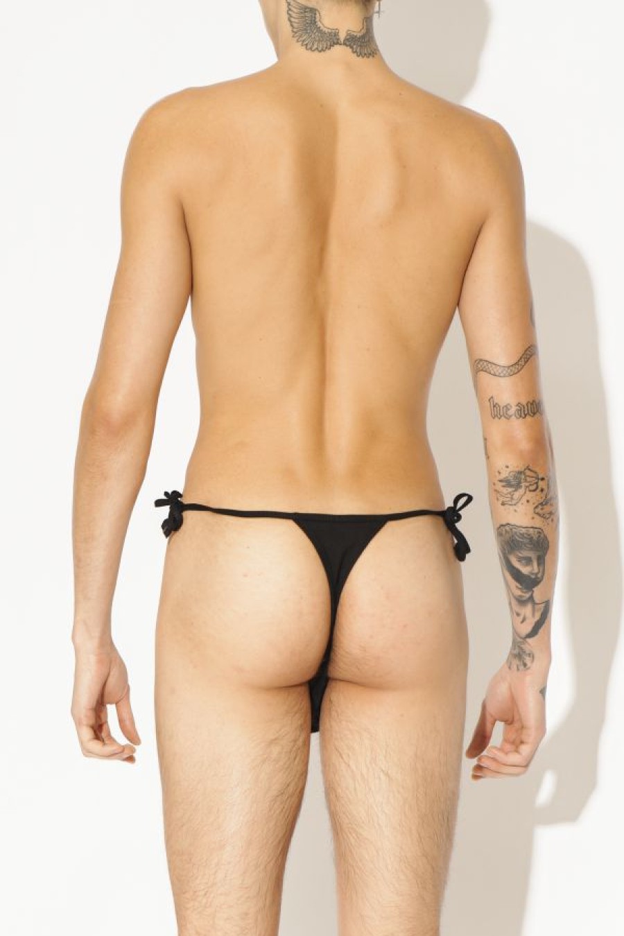 Bottoms * | All Tied Up Side Tie Thong Quick Delivery Black