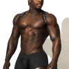 Tops * | Mesh Boxer Brief Singlet With Stretch Harness Tendy Style Black