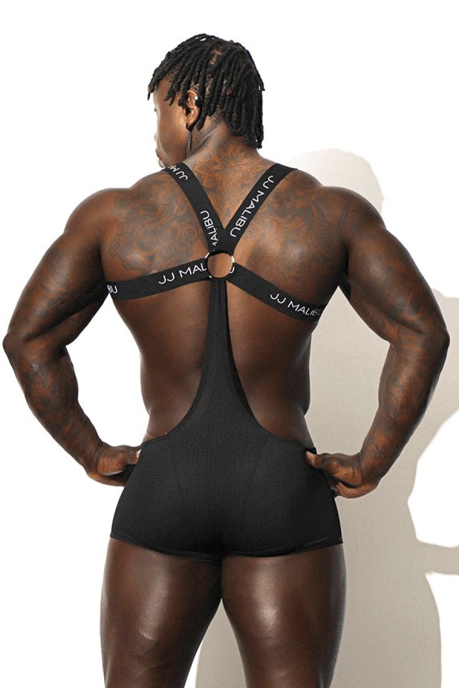 Tops * | Mesh Boxer Brief Singlet With Stretch Harness Tendy Style Black